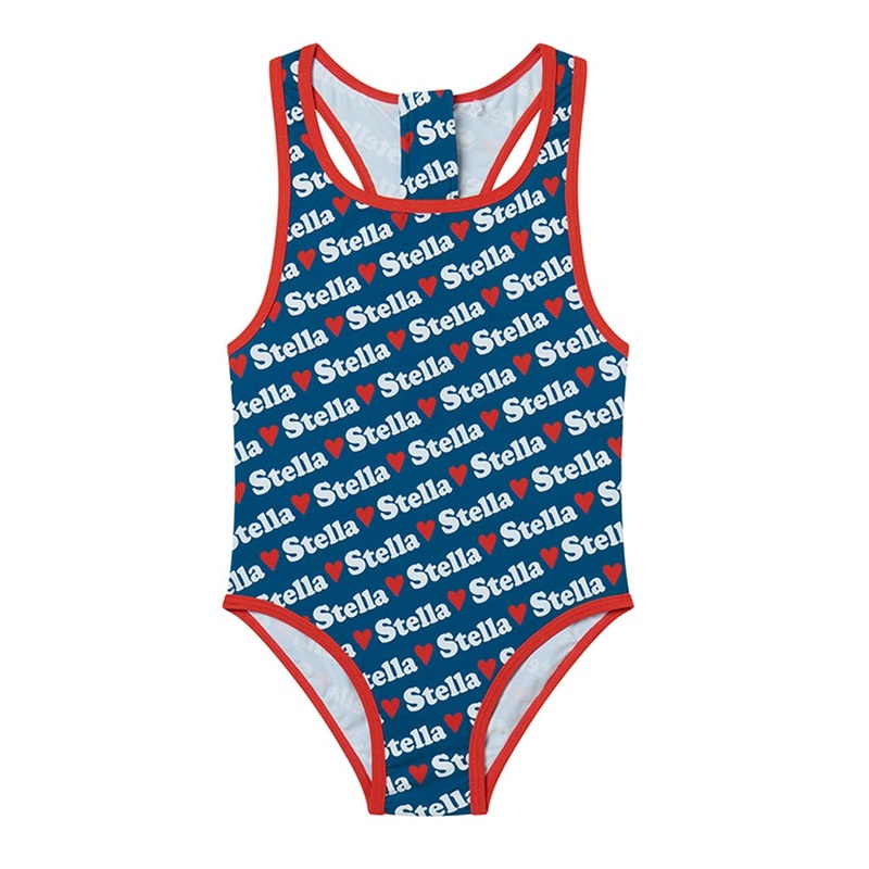 Stella McCartney Kids Logo All-Over Print Swimsuit