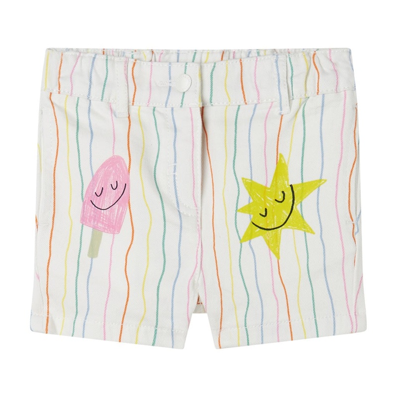 Stella McCartney Kids Multicolour Stripes All-Over Print Shorts