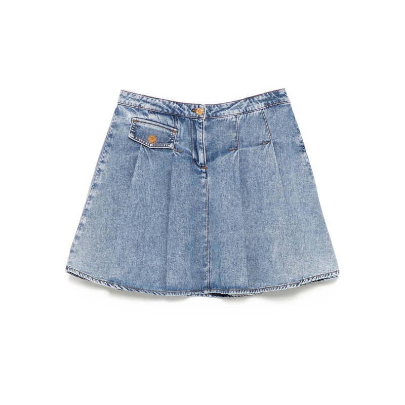 Versace Kids Denim Skirt|Indigo|6 Years|8 Years|10 Years|12 Years|14 Years