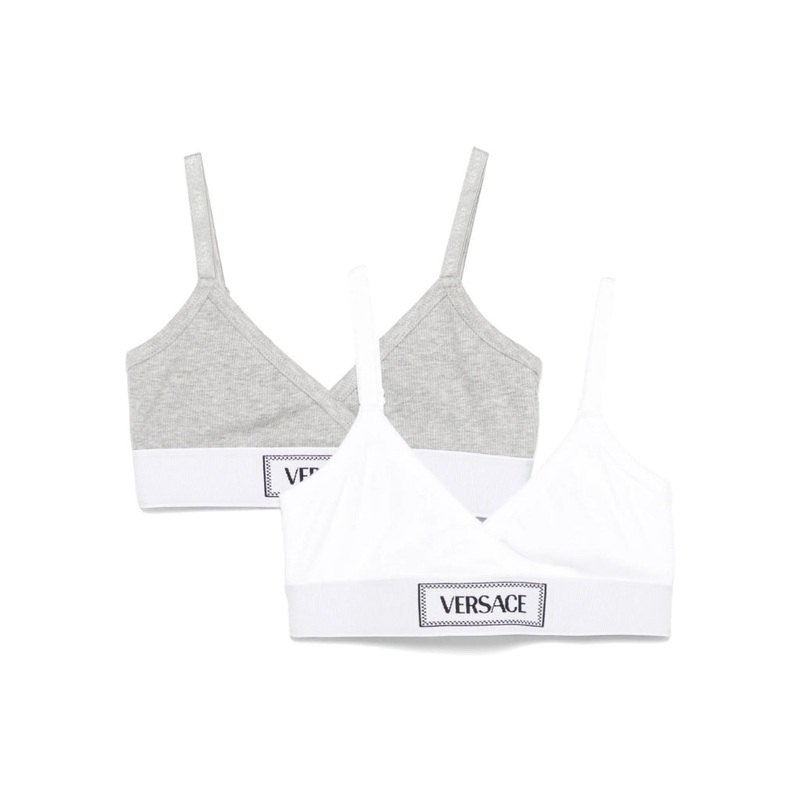 Versace Kids Ribbed Bra Set|Grey|12 Years|14 Years