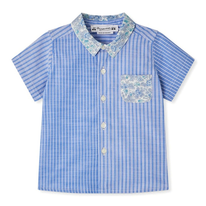 Bonpoint Fredy Shirt|Blue|6 Months|12 Months|18 Months|2 Years|3 Years