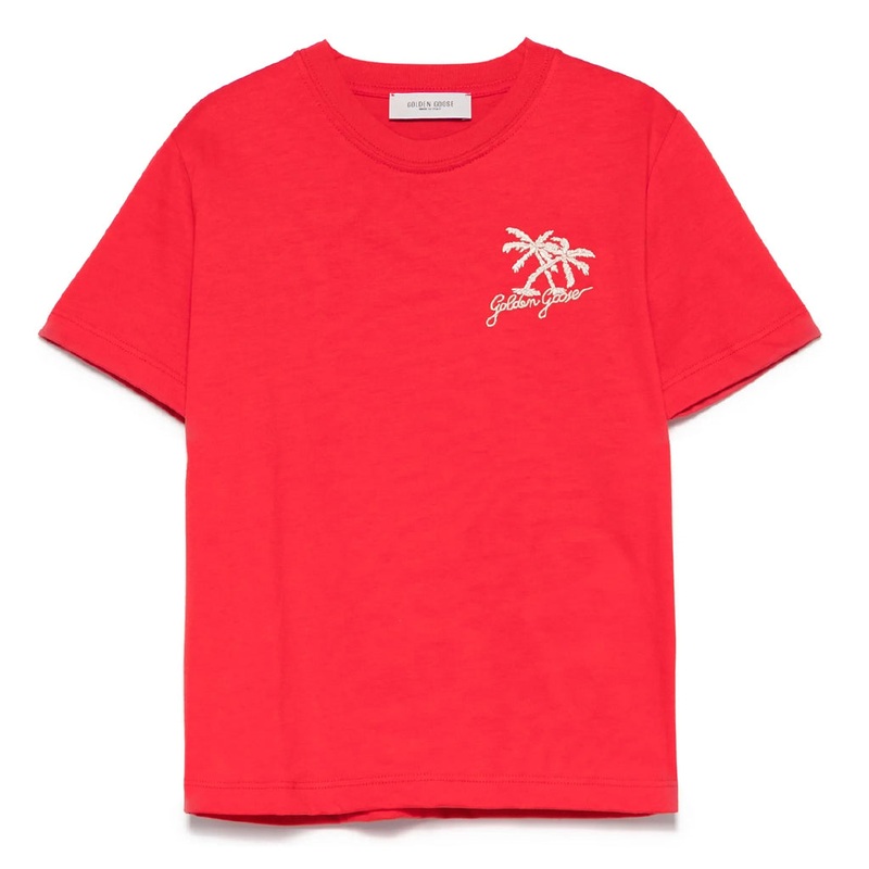 Golden Goose Journey Boys T-shirt Cotton Jersey With Embroidery