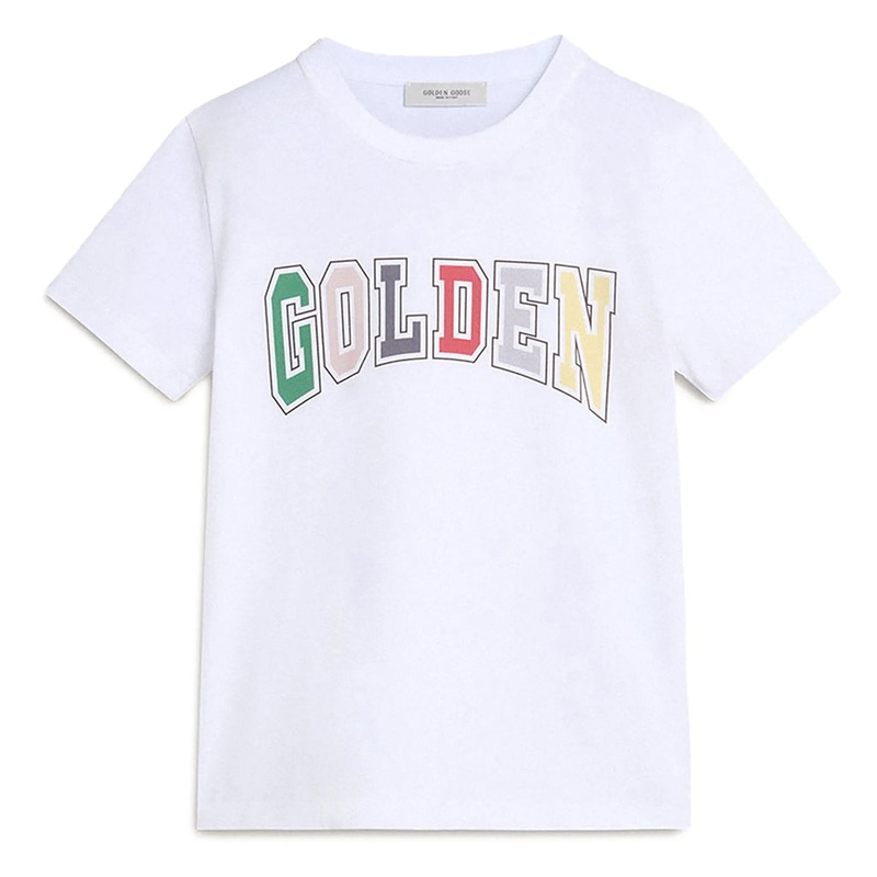 Golden Goose Journey Boys T-shirt Cotton Jersey With Multicolour Print