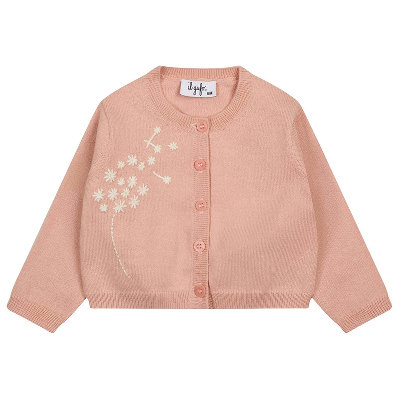 Il Gufo Flower Cardigan|Pink|12 Months|18 Months|2 Years|3 Years