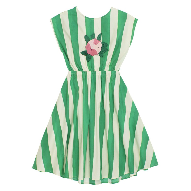 Maison Mangostan Flower Stripes Dress