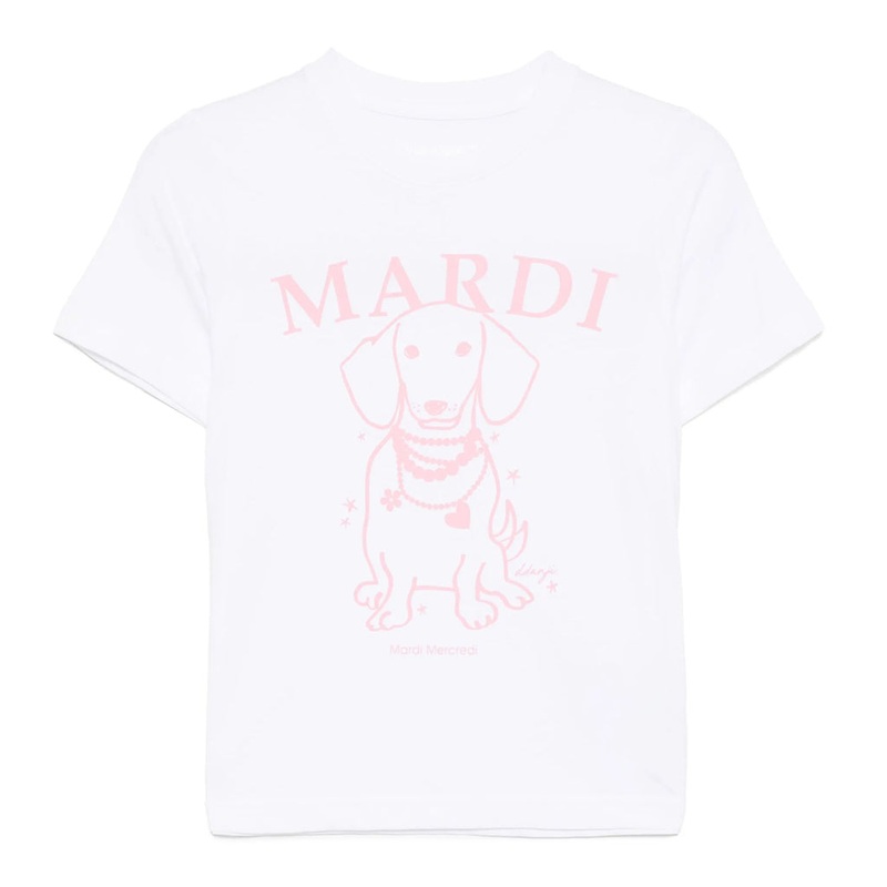 Mardi Mercredi Les Petits T-shirt Pearl Necklace Swing the Tail Ddanji - Pink