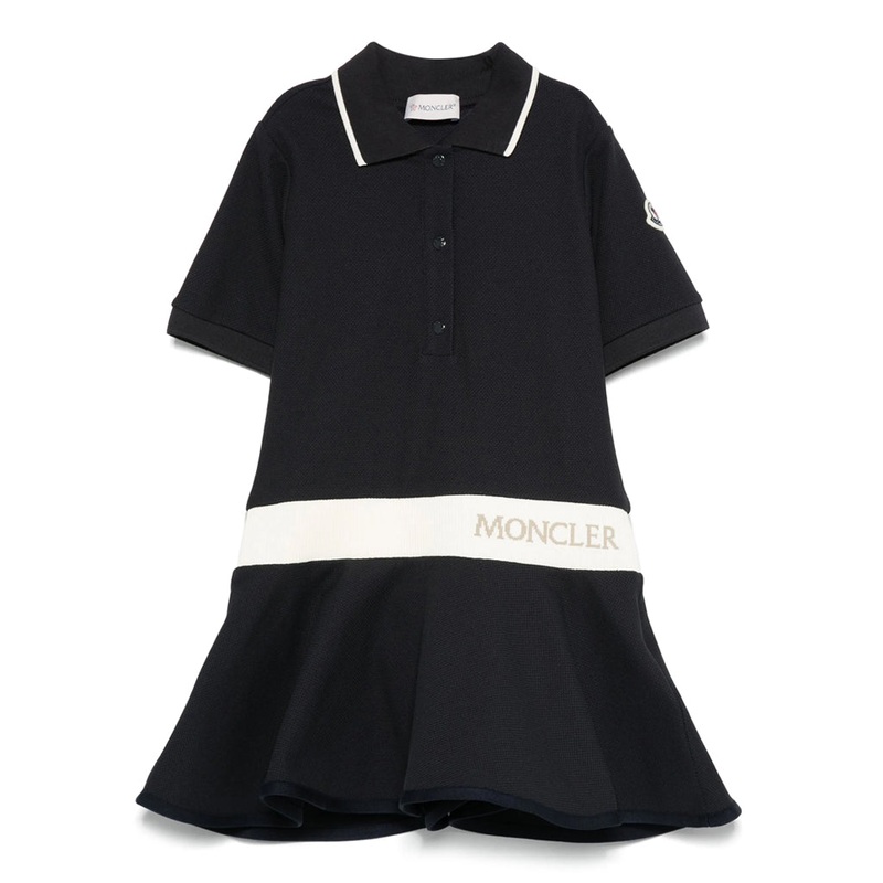 Moncler Enfant Polo Dress|Navy|4 Years|6 Years|8 Years|10 Years|12 Years|14 Years