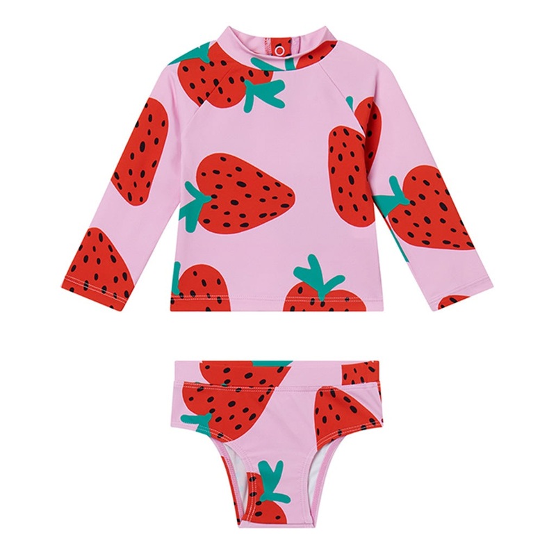 Stella McCartney Kids Big Strawberries All-Over Print Two-Piece Swimsuit
