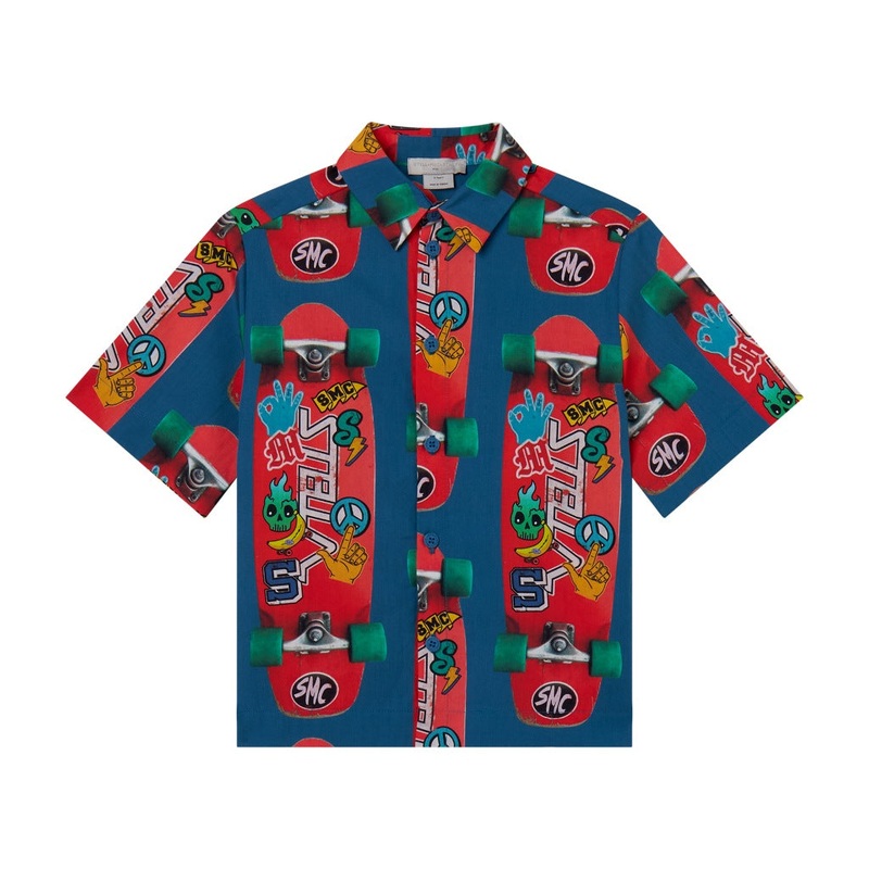 Stella McCartney Kids Graphic Skateboards All-Over Print Shirt