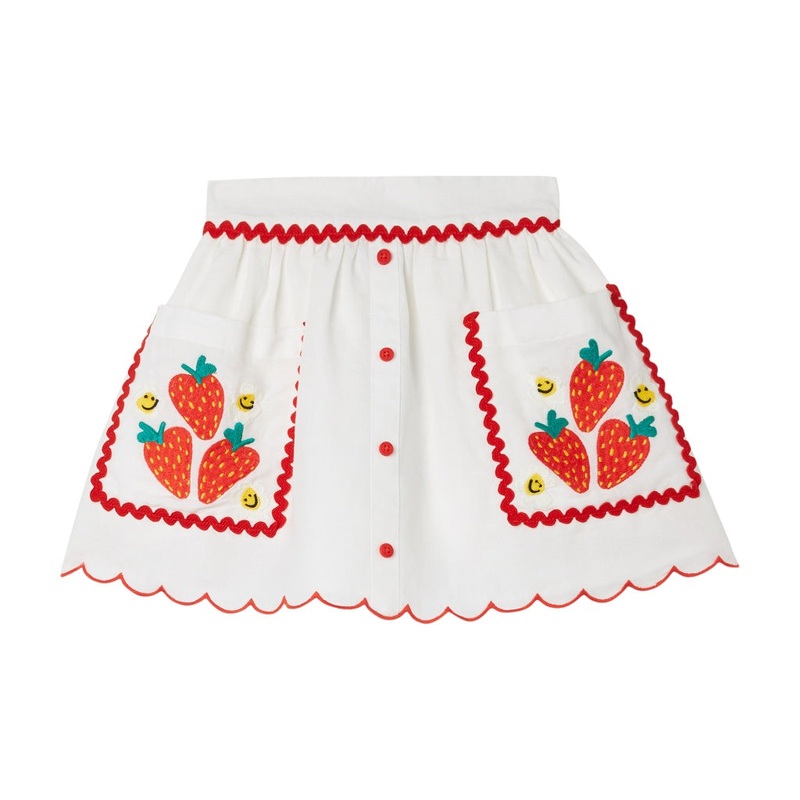 Stella McCartney Kids Strawberries Linen Blend Skirt
