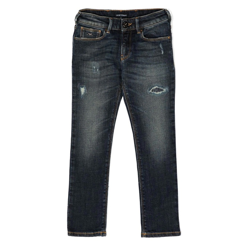 Distressed Straight Leg Jeans|Blue|4 Years|6 Years|8 Years|10 Years|12 Years|14 Years|16 Years