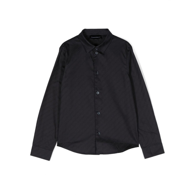 Logo Jacquard Cotton Shirt|Navy|4 Years|6 Years|8 Years|10 Years|12 Years|14 Years|16 Years