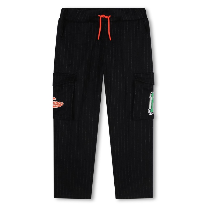 Logo Patch Striped Trousers|Navy|3 Years|4 Years|6 Years|8 Years|10 Years|12 Years