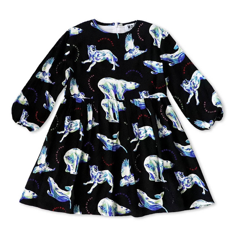 Polar Sweat Dress|Black|4 Years|6 Years|8 Years|10 Years|12 Years