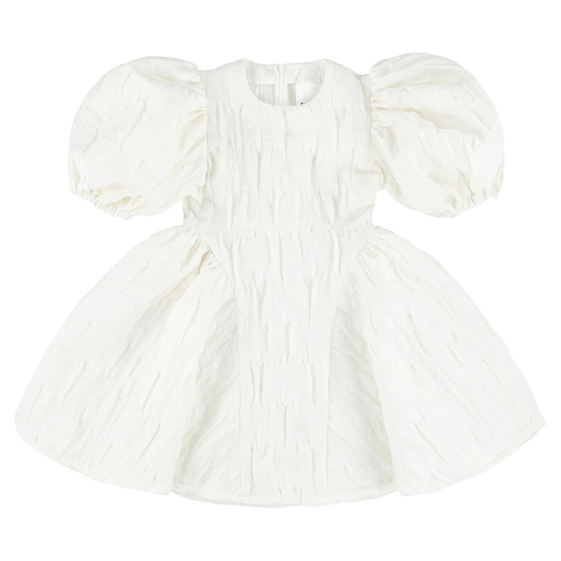 Puffy Sleeve Dress|White|4 Years|6 Years|8 Years|10 Years|12 Years