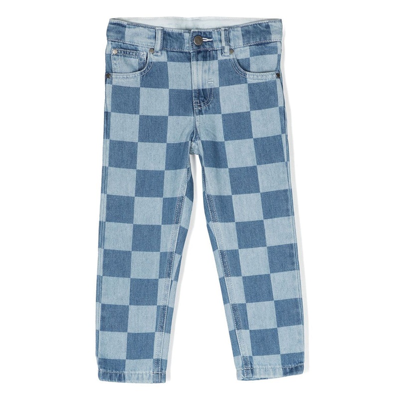 Slim Cut Checked Trousers|Light Blue|3 Years|4 Years|6 Years|8 Years|10 Years|12 Years