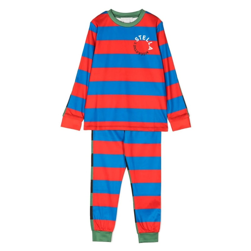 Stripe Print Long Sleeve Tracksuit Set