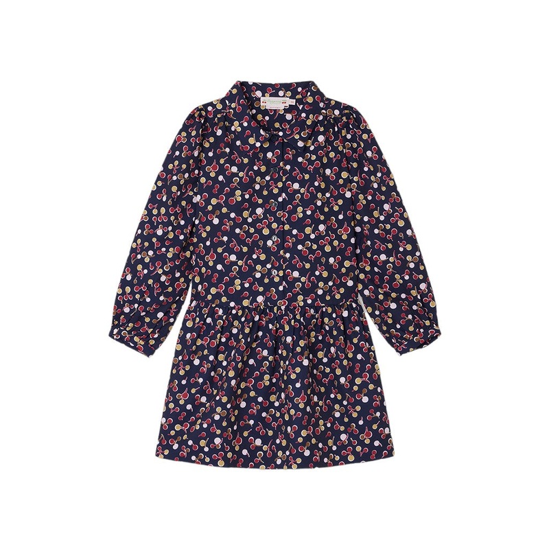 Cherry Print Ruched Detail Dress