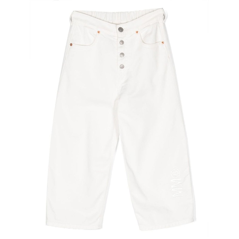 Elasticated Waistband Wide Leg Jeans