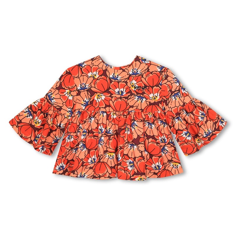 Floral Print Ruched Blouse|Peach|3 Years|4 Years|6 Years|8 Years|10 Years|12 Years