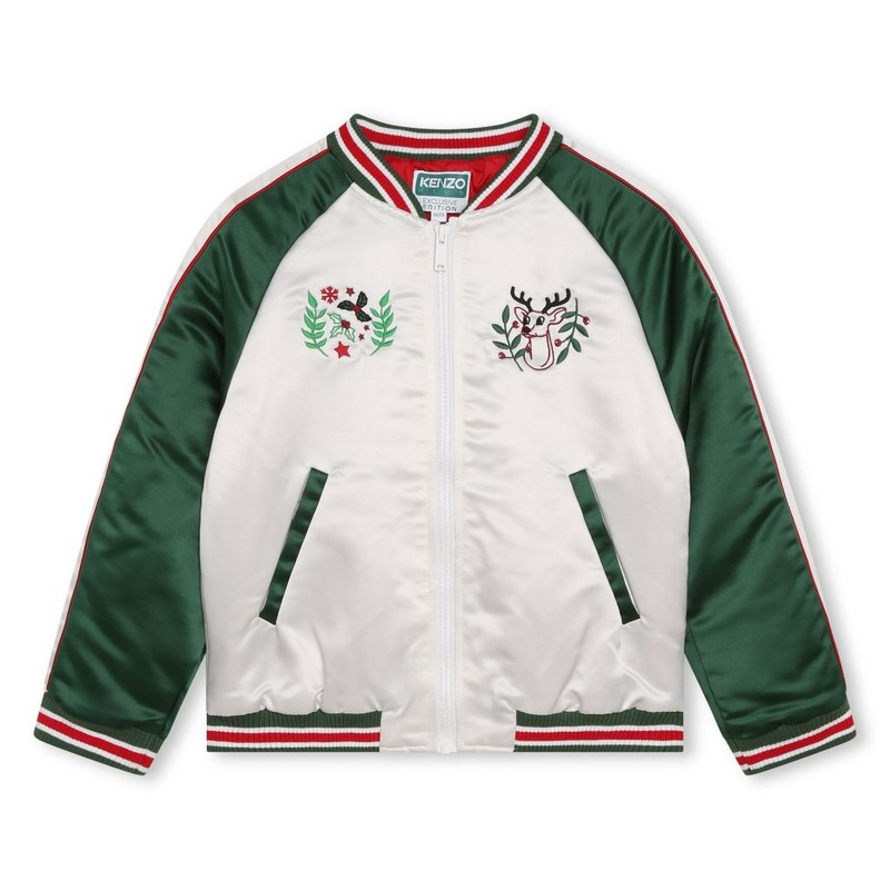 Logo Embroidered Bomber Jacket