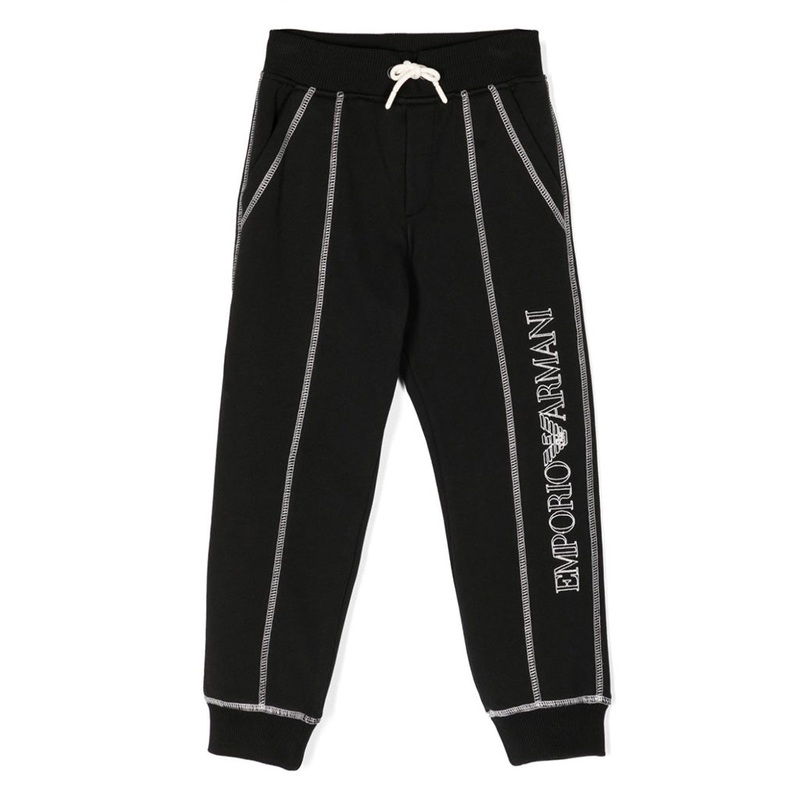 Logo Embroidered Cotton Blend Pants