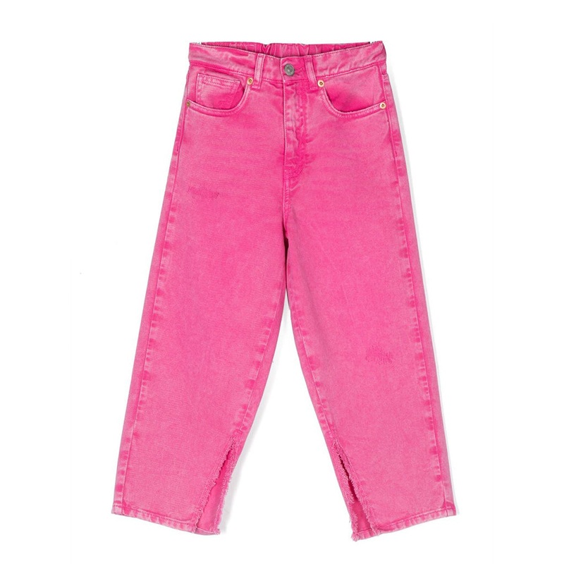 Logo Patch Wide Leg Jeans|Fuchsia|4 Years|6 Years|8 Years|10 Years|12 Years|14 Years|16 Years