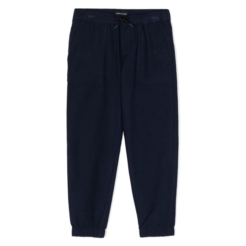 Logo Plaque Drawstring Waistband Trousers