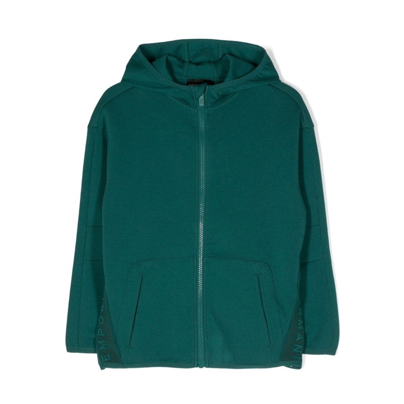 Logo Print Zipped Hoodie|Green|4 Years|6 Years|8 Years|10 Years|12 Years