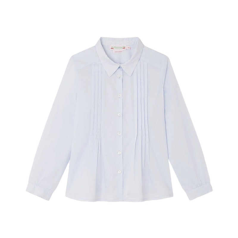 Pleat Detail Cotton Shirt|Light Blue|4 Years|6 Years|8 Years|10 Years|12 Years|14 Years