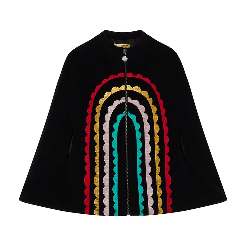 Rainbow Arch Embroidered Motif Cape