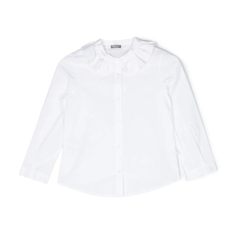 Ruffle Collar Shirt|White|4 Years|6 Years|8 Years|10 Years|12 Years|14 Years