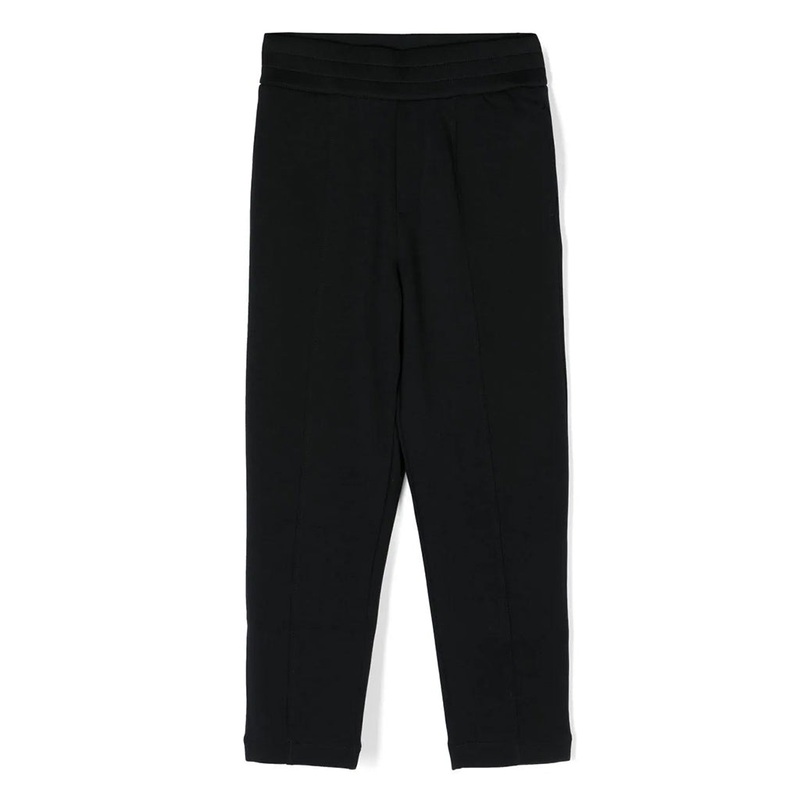 Straight Leg Cotton Blend Trousers