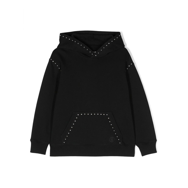 Stud Embellished Hooded Sweatshirt