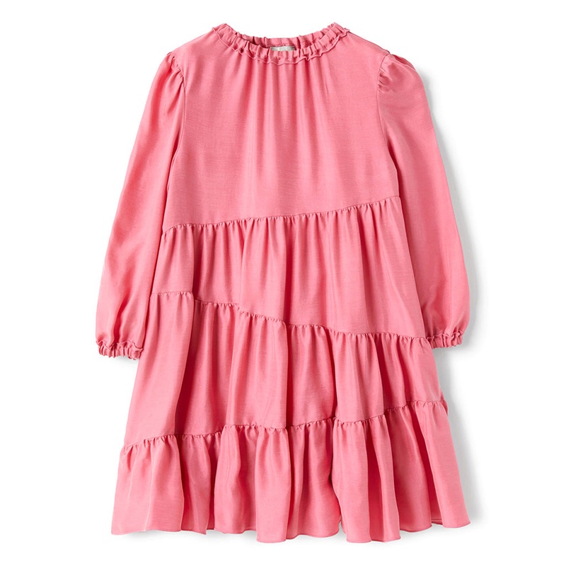 Tier Dress|Fuchsia|4 Years|6 Years|8 Years|10 Years|12 Years|14 Years