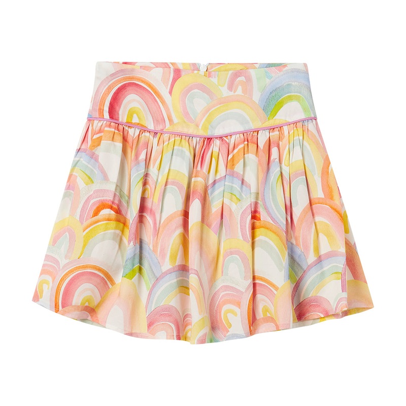 Watercolour Effect Lyocell Flared Skirt