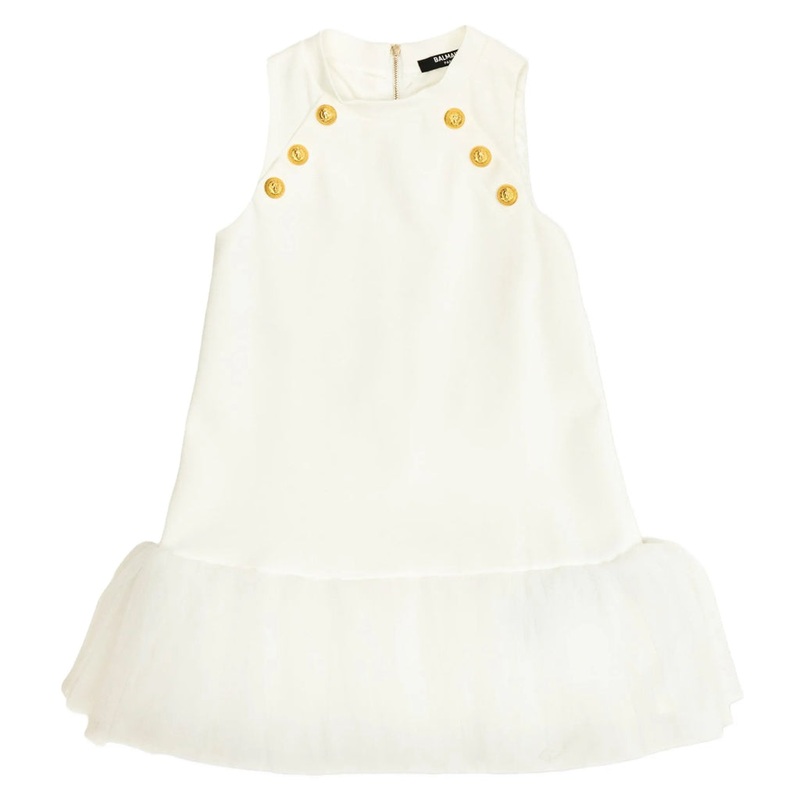 Balmain Kids Knit Dress|White|12 Years|14 Years