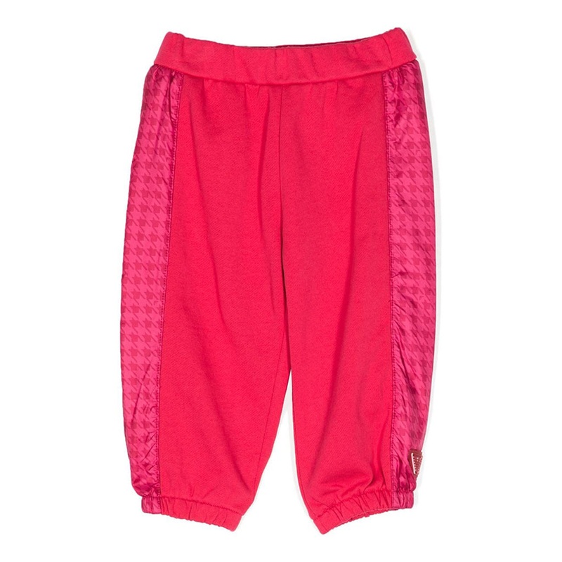 Cotton Houndstooth Print Track Trousers