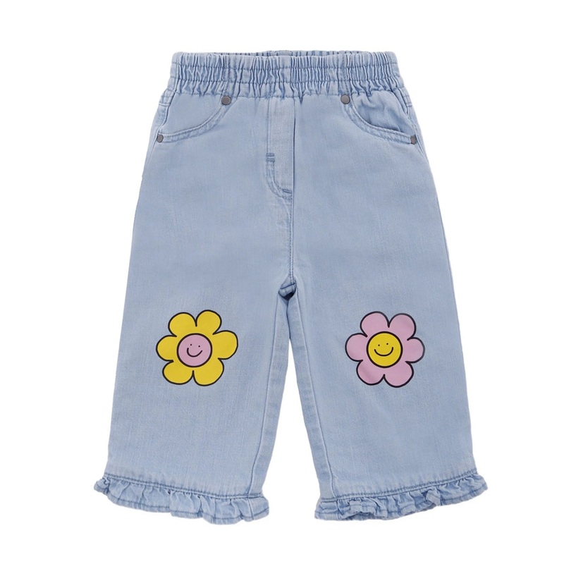Stella McCartney Kids Flowers Light Denim Trousers