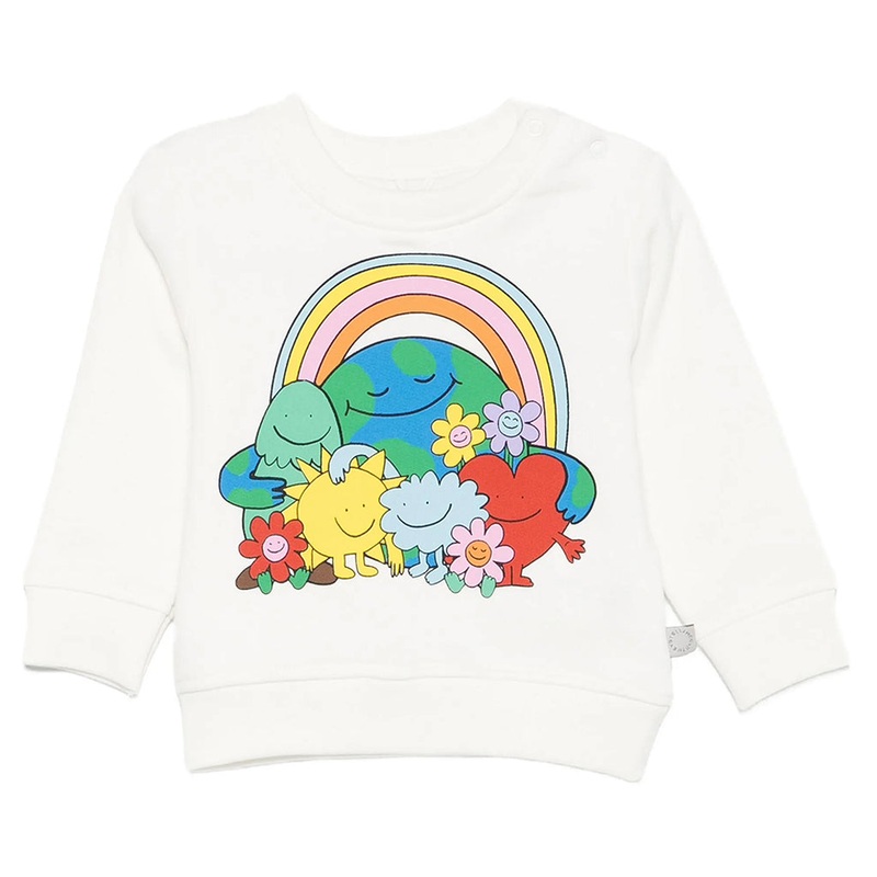Stella McCartney Kids Rainbow Love Print Fleece Sweatshirt