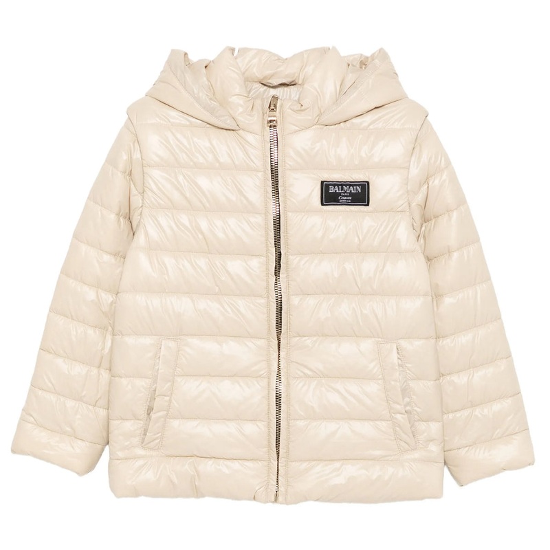 Balmain Kids Puffer|Beige|4 Years|6 Years|8 Years|10 Years|12 Years|14 Years