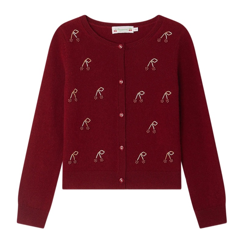 Bonpoint Jonia Cardigan|Burgundy|4 Years|6 Years|8 Years|10 Years|12 Years|14 Years