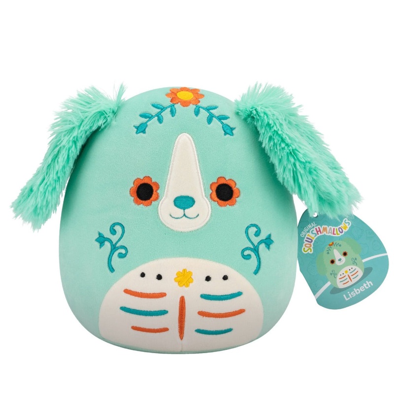 Squishmallows Little Plush 7.5 Inch  Mint Green Day of the Dead Retriever Lisbeth