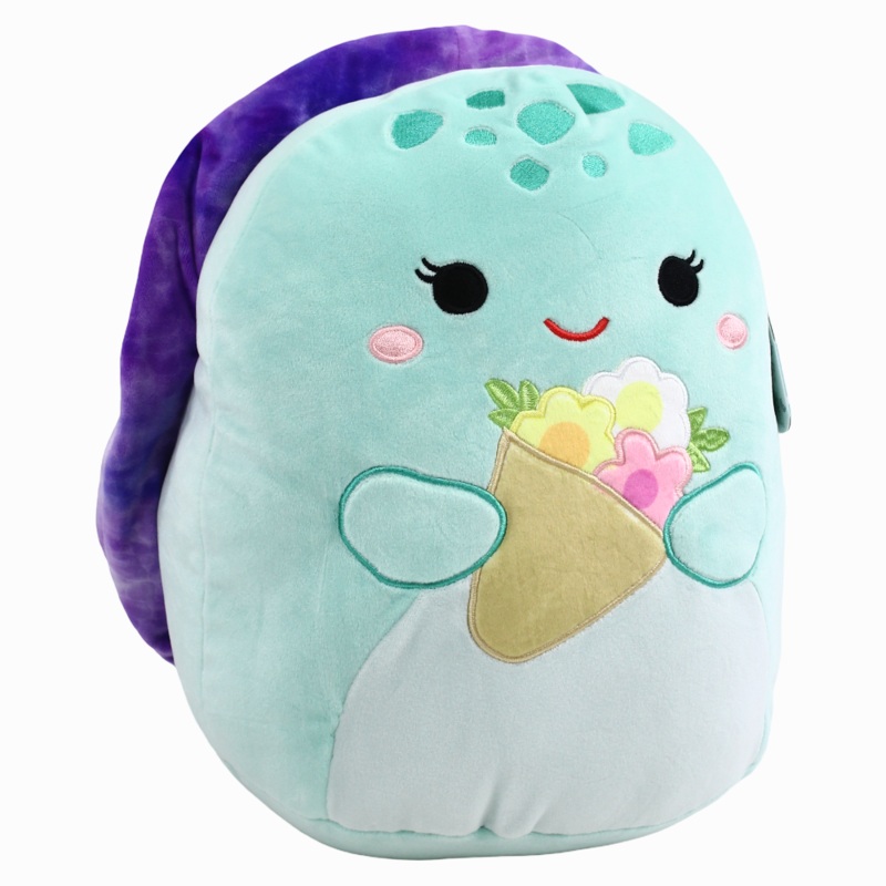 Squishmallows Seasonal Squad 12 Inches - Kamya the Mint Leatherback Turtle Holding Flower Bouquet