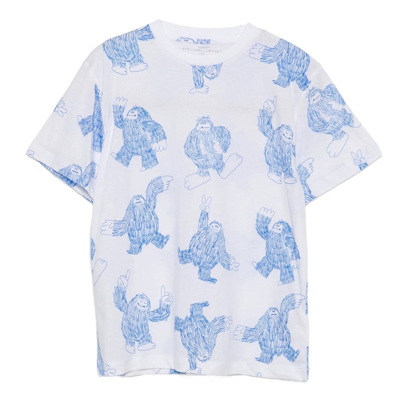 Stella McCartney Kids Dancing Yeti All-Over Print T-shirt
