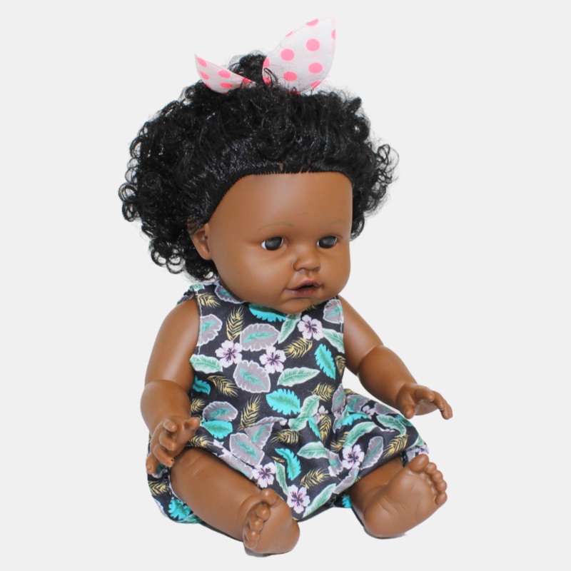 Cute Babies Fashion Doll with Sounds  Dark Skin (6-in-1)