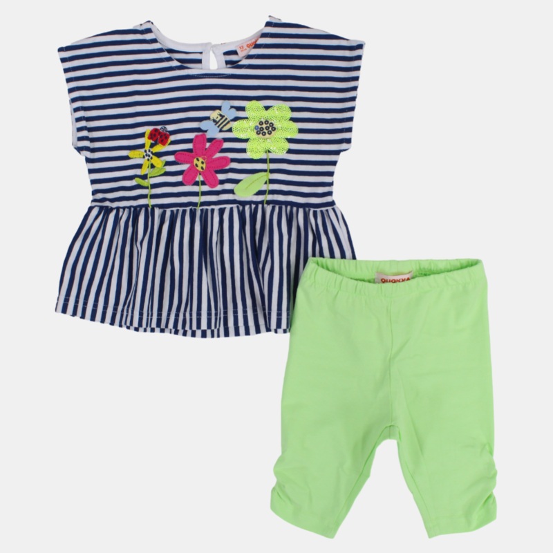 Baby Girls 2-Piece Outfit Set - Striped Top