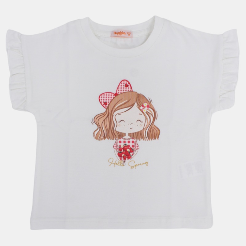 Baby Girls Cotton T-Shirt - Adorable Girl Print