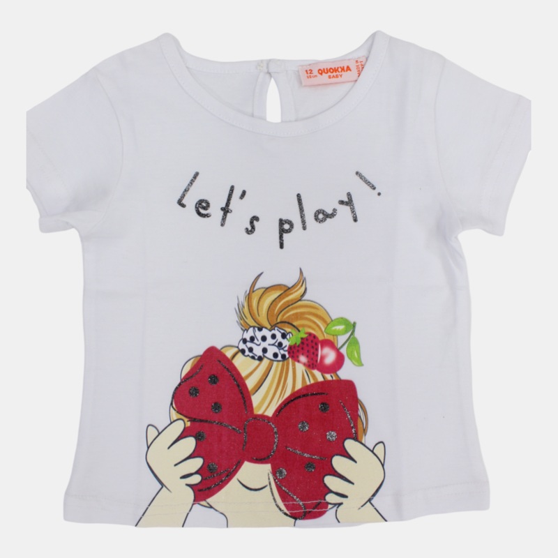 Baby Girls Cotton T-Shirt - Cute Smiling Girl Print