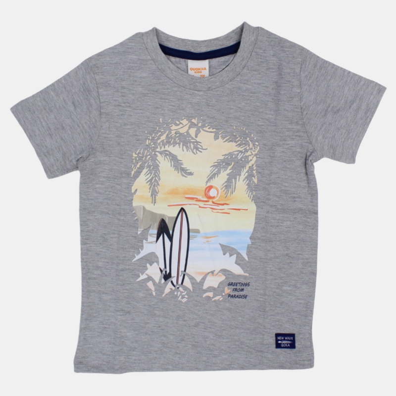 Boys Cotton T-Shirt - Cool Surfing Print